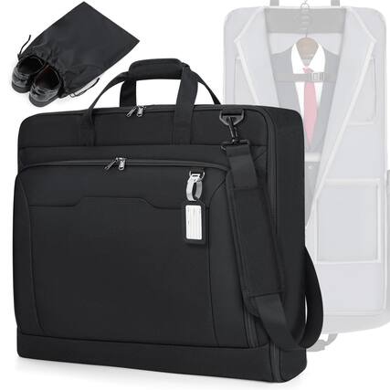 Front. NICHOLAS KLEIN - Garment Bags For Travel Carry On Bag Hanging Clothes Suit Business Trips With Shoes & - Black.