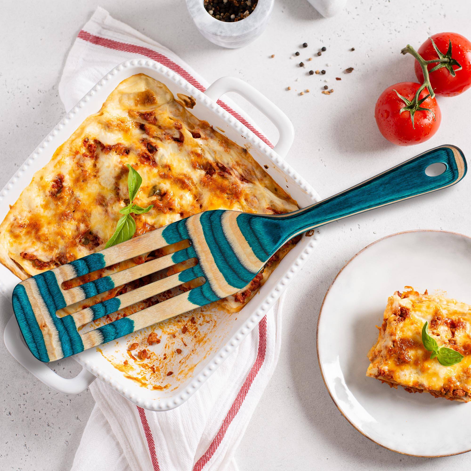 Alt View 2. Baltique - Mykonos Collection 7 Piece Cooking Utensil Set, Safe for Nonstick - Blue, Light Wood.