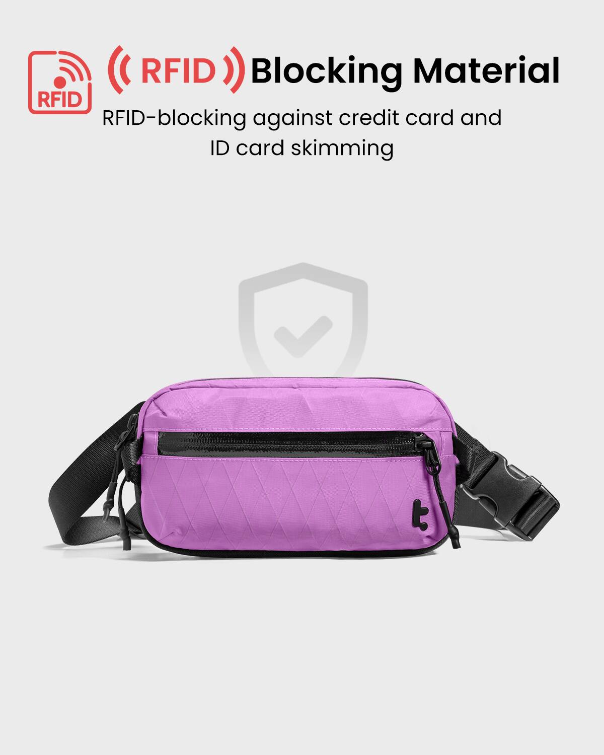 RFID Blocking Material: RFID-blocking against credit card and ID card skimming.