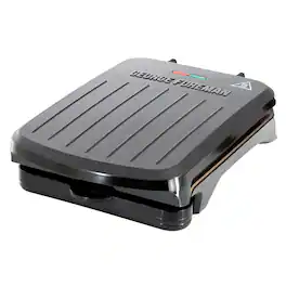 George Foreman - 40 Square Inch Nonstick Electric Panini Grill with Drip Tray - Black