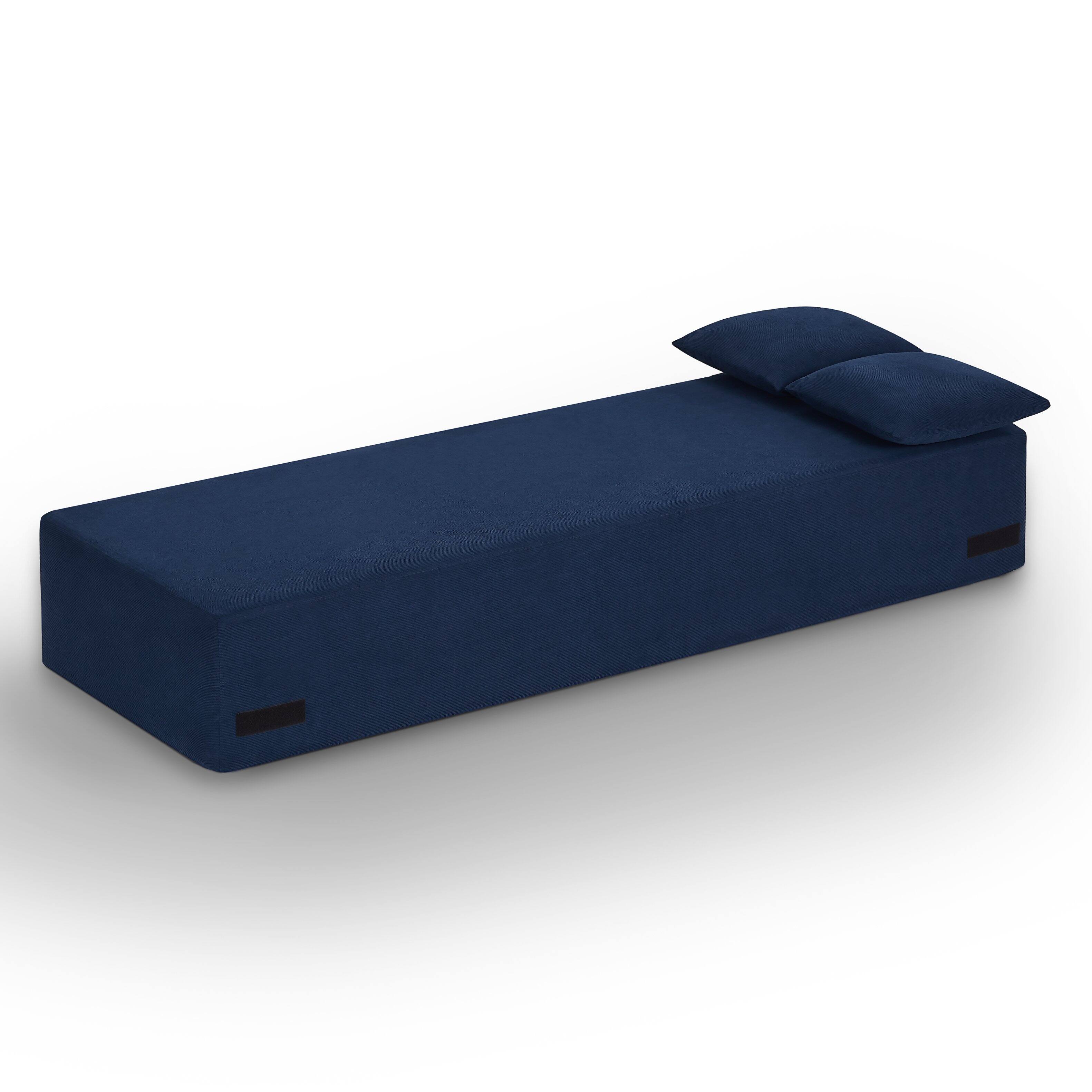 Alt View 1. Loheer - Loheer 3 Seater Sofa Boneless Couch No Assembly Modern Apartment Furniture 83 Inch - Blue.