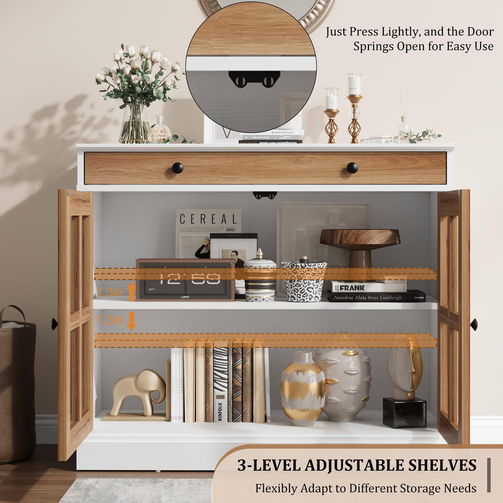 Just Press Lightly, and the Door Springs Open for Easy Use

CEREAL

1.3in

12:59

FRANK
Azedine Alaia Peter Lindbergh

3-LEVEL ADJUSTABLE SHELVES
Flexibly Adapt to Different Storage Needs