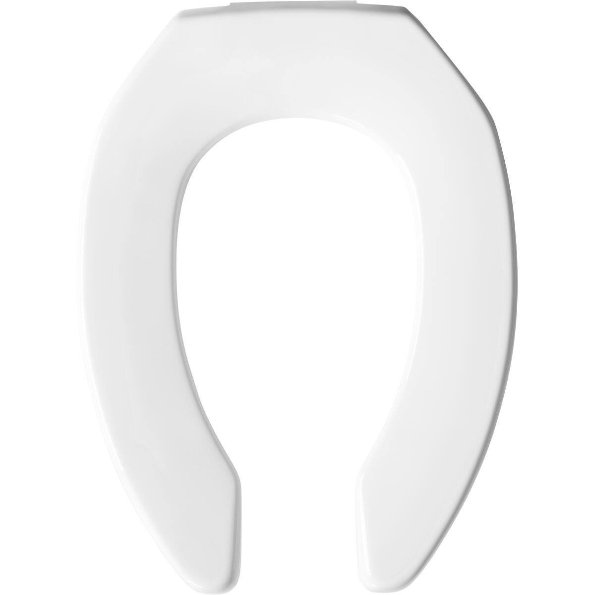 Angle. BEMIS - Bemis Elongated Open Front Less Cover Medic-Aid Plastic Toilet Seat in White Commercial Fastening Syste - White.