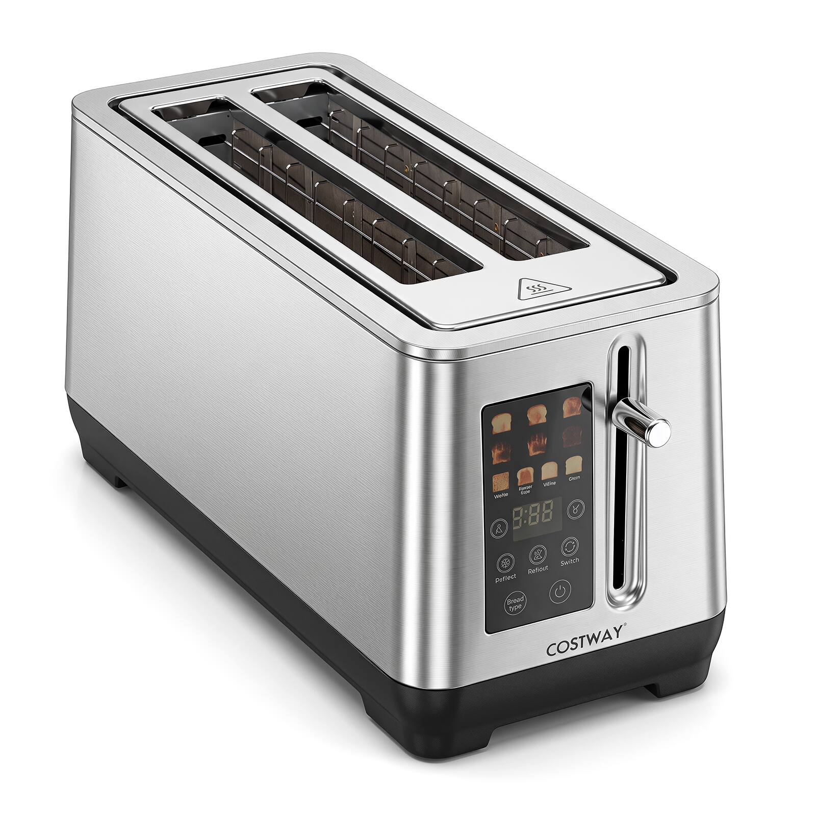 SSS
our white toaster for how & & 8:88 switch Reflow Patlect Bread was COSTWAY