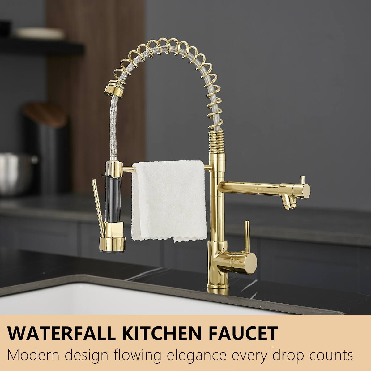WATERFALL KITCHEN FAUCET  
Modern design flowing elegance every drop counts