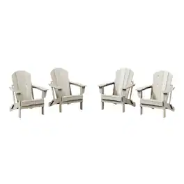 WestinTrends - Malibu Outdoor HDPE Folding Poly Adirondack Chairs (Set of 4) - Sand