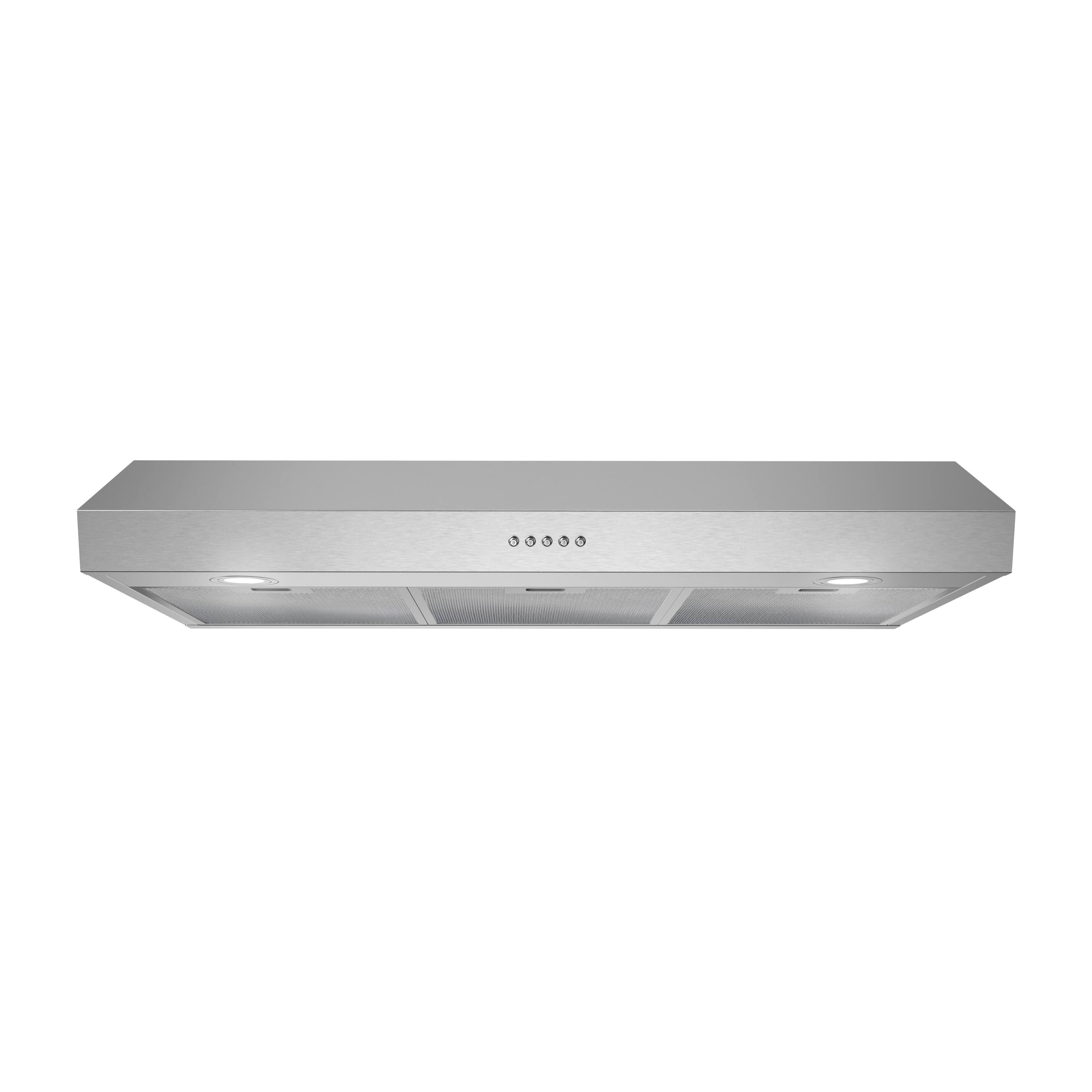 Front. Streamline - 36 in. Poncarale Ducted Undermount 165 CFM Range Hood, Mesh Filters, Push Button Control, LED Lights - Brushed Stainless Steel.