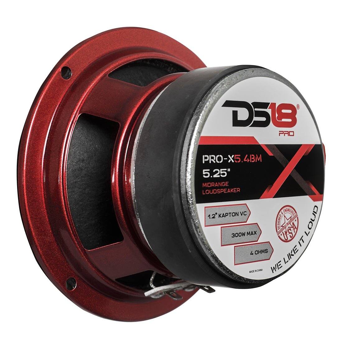 DS18 PAO PRO-X5.4BM 5.25" MIDRANGE LOUDSPEAKER 1.2" KAPTON VC 300W MAX 4 OHMS MADE IN USA