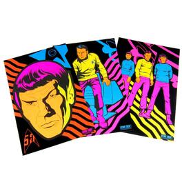Crowded Coop - Star Trek TOS Black Light Posters, Set of 3 - Multi-Color