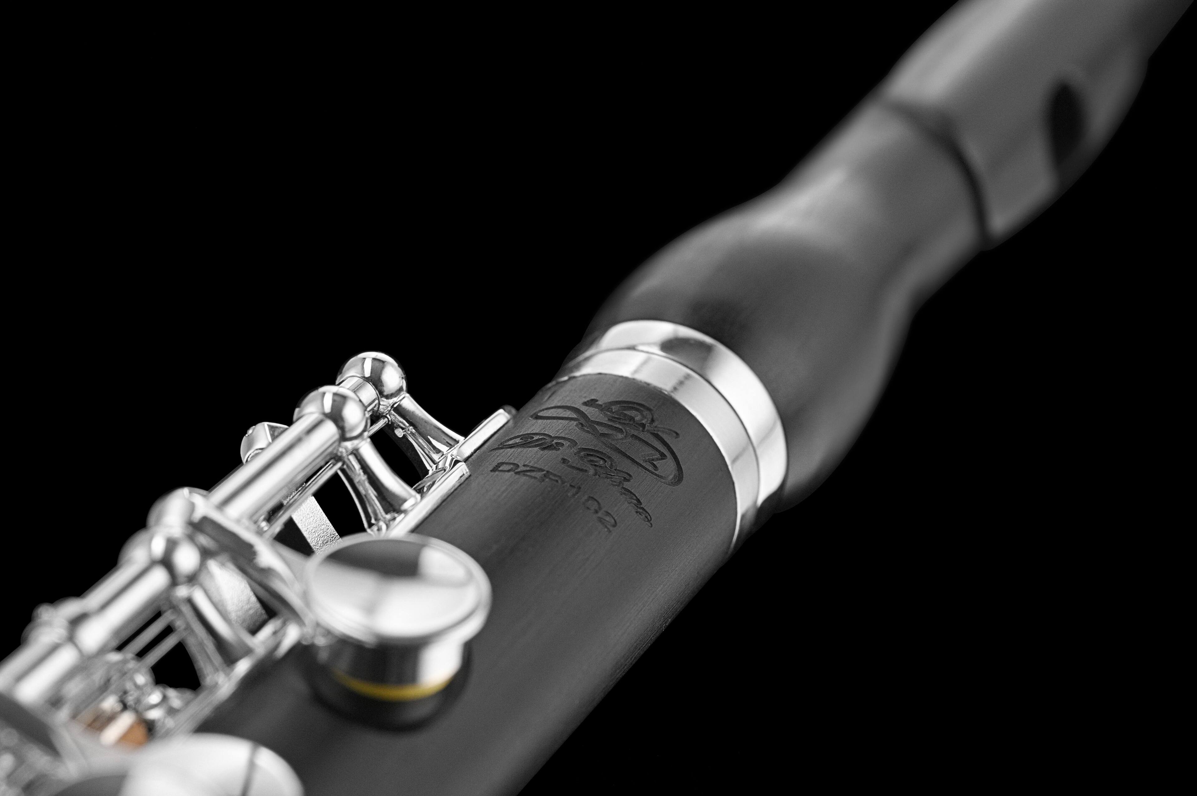 Alt View 1. Di Zhao Flutes - DZP-102 Composite Plastic-Grenadilla Piccolo - Black, Silver.