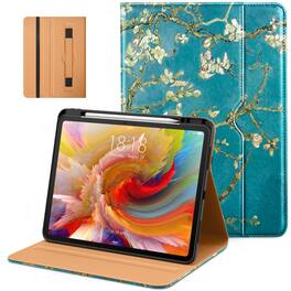 DTTO - Case for iPad Pro 13 Inch M5/M4,Premium Leather Business Folio Stand Cover with Pencil Holder, Auto Wake/Sleep - Blossom