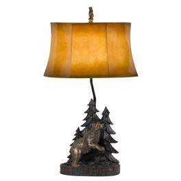 Manhattan Lane - 3 Way Resin Body Table Lamp with Forest and Bear Design - Brown and Black