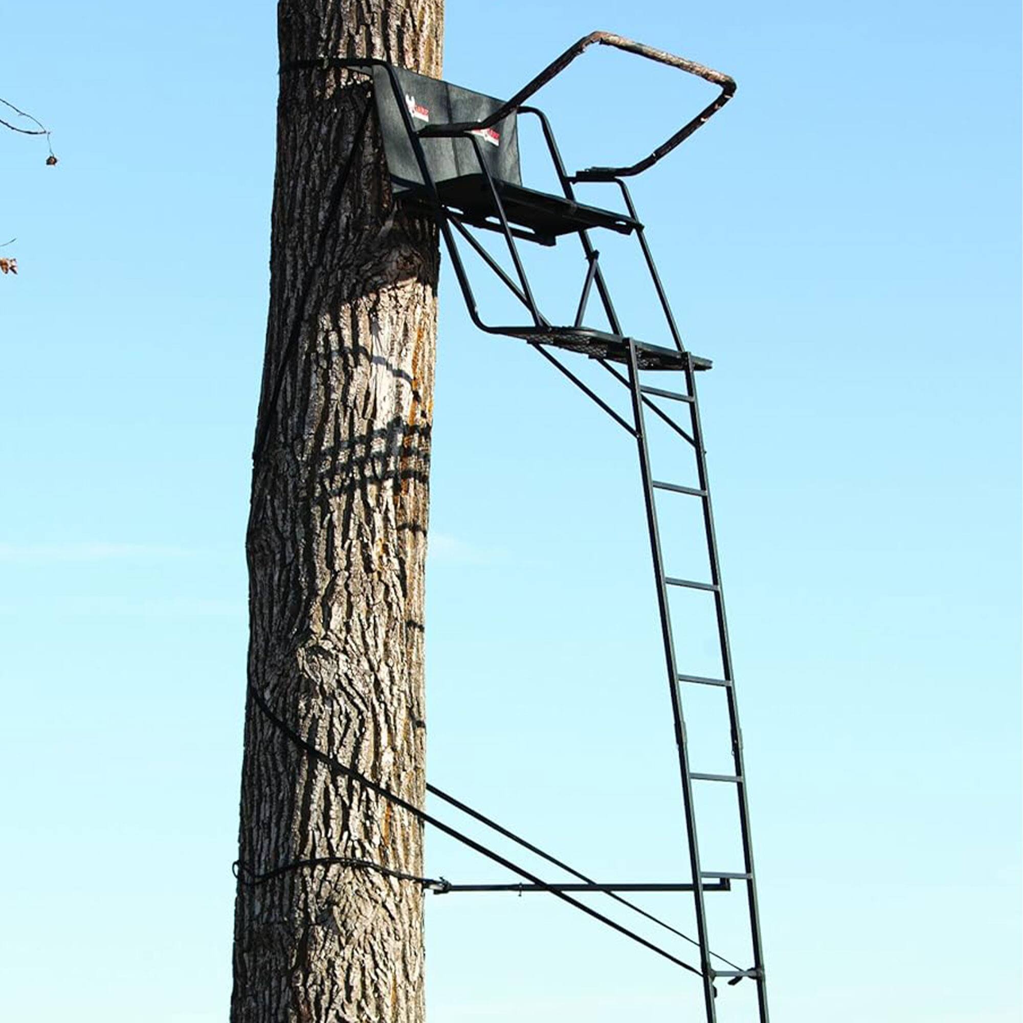 Alt View 2. Big Game Treestands - Big Game The Big Buddy Deer Hunting Ladder Climbing Tree Stand w/Flex-Tek Seat - Camo/Black.