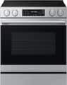 Samsung - 30 in. Wide 4 Elements Bespoke 6.3 cu. ft. Smart Slide-In Electric Range with No Preheat Air Fry Max and True Convection - Stainless Steel