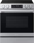 Samsung - 30 in. Wide 4 Elements Bespoke 6.3 cu. ft. Smart Slide-In Electric Range with No Preheat Air Fry Max and True Convection - Stainless Steel