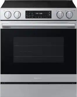 Samsung - 6.3 cu. ft. Bespoke Smart Slide-In Electric Range with No Preheat Air Fry Max and True Convection - Stainless Steel