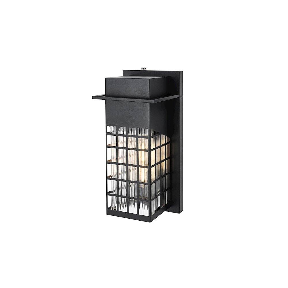 Angle. Elegant Lighting - Palmer 7 inch Outdoor Pendant in Black - Black.