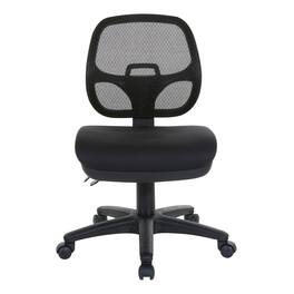 Office Star Products - Ergonomic Task Armless Chair in Black FreeFlex® Fabric with Pneumatic Seat Height Adjustment - Coal