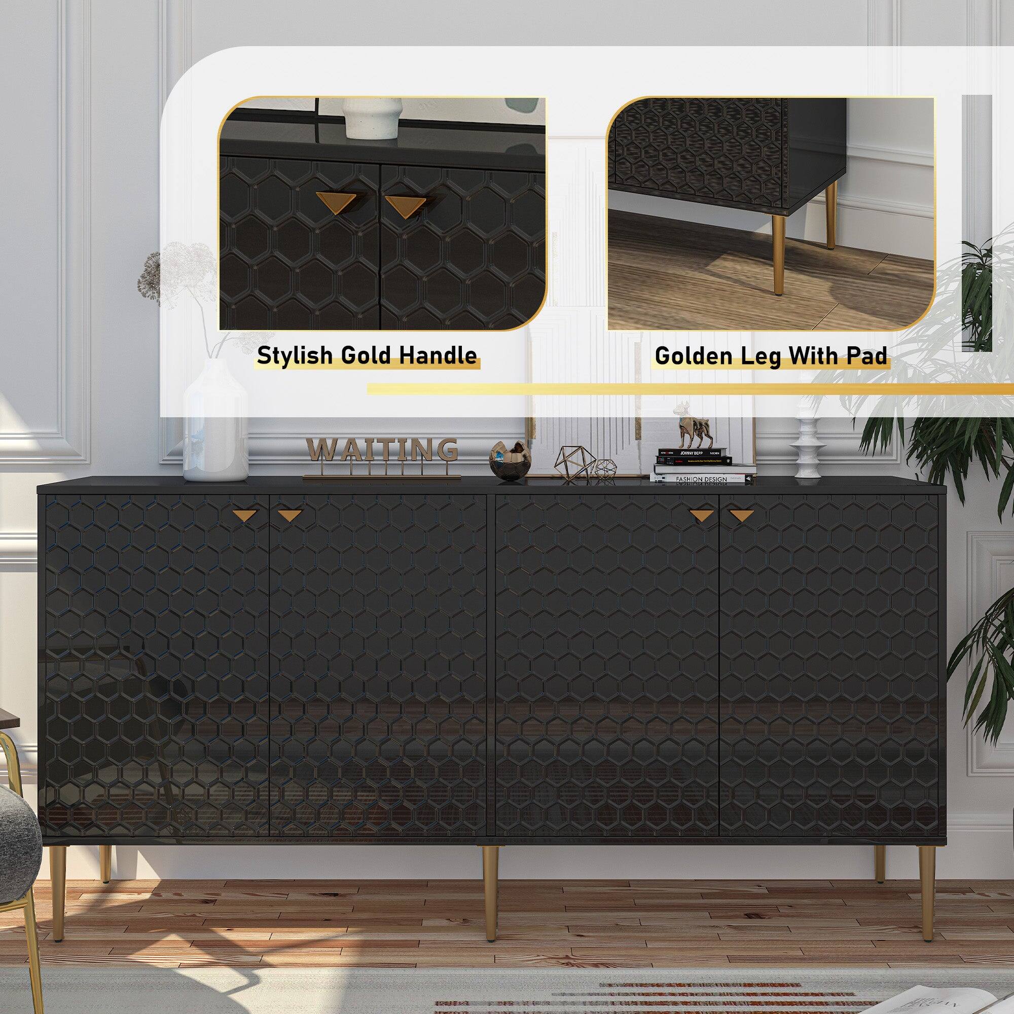 Stylish Gold Handle, Golden Leg With Pad, WAITING