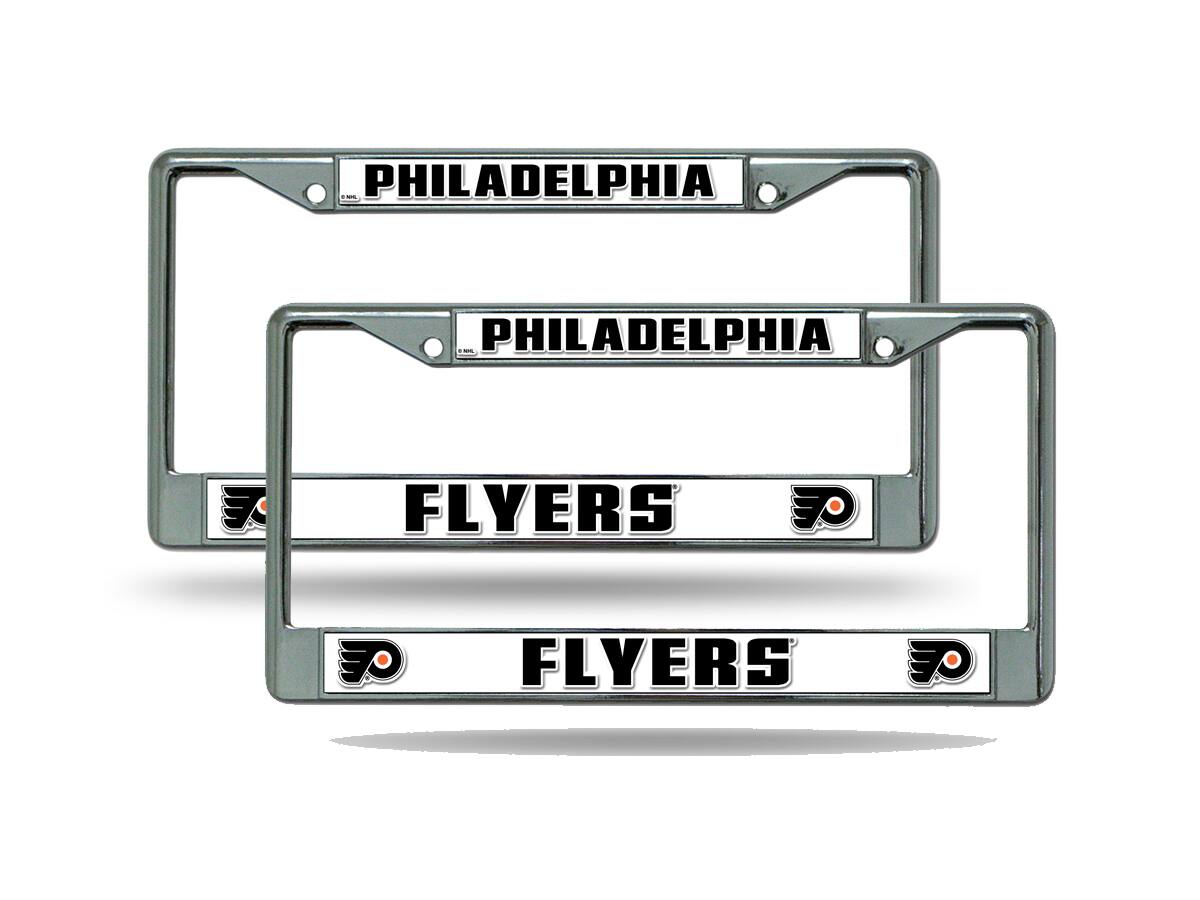 Philadelphia Flyers NHL Chrome Metal License Plate Frame - Set of 2 Frames