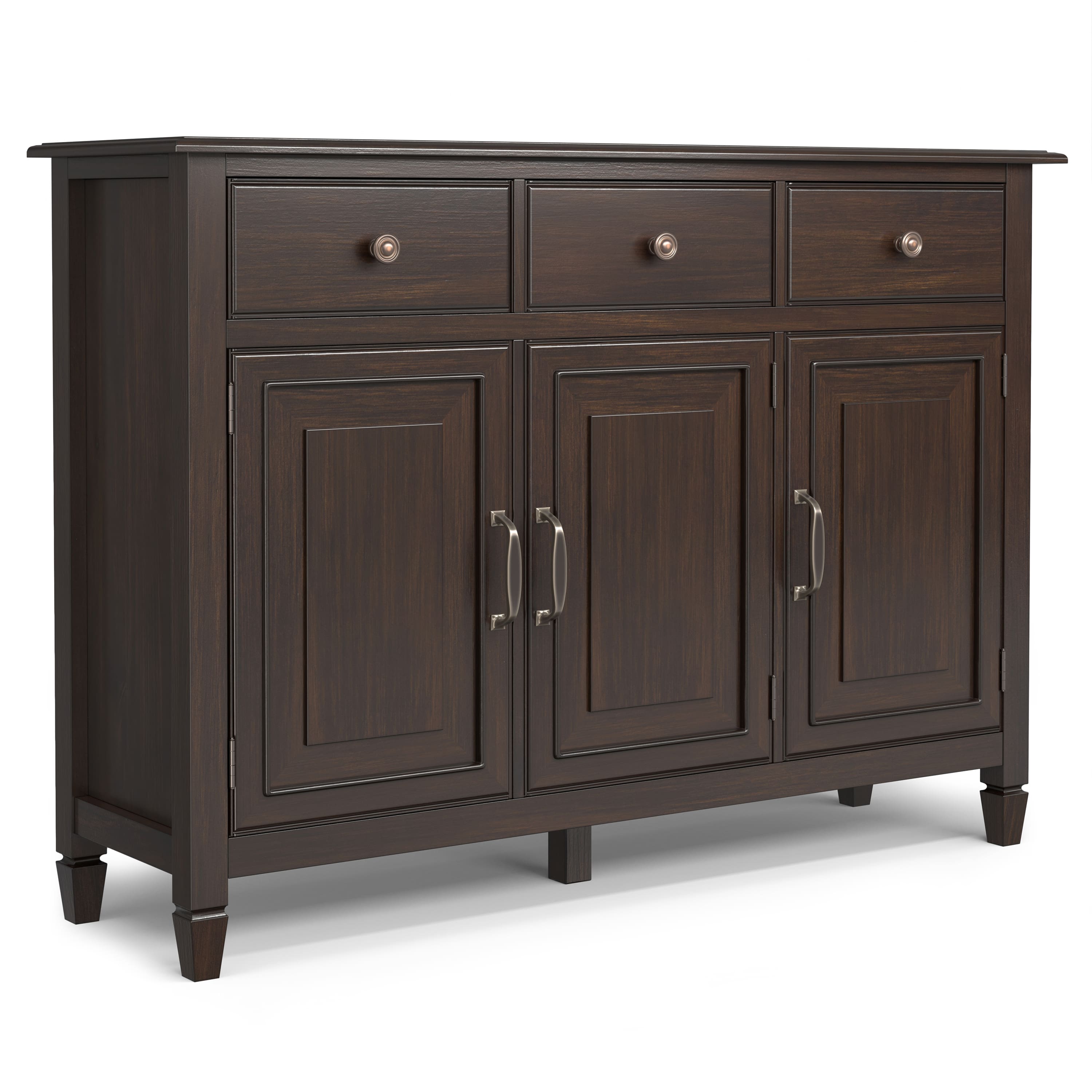 Simpli Home - Connaught 51 inch Wide Solid Wood Traditional Entryway Storage Cabinet - Chestnut Brown