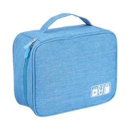 Unique Bargains - Travel Cable Organizer, Portable Case for Lens, Charger, Cord, Earphone - Sky Blue
