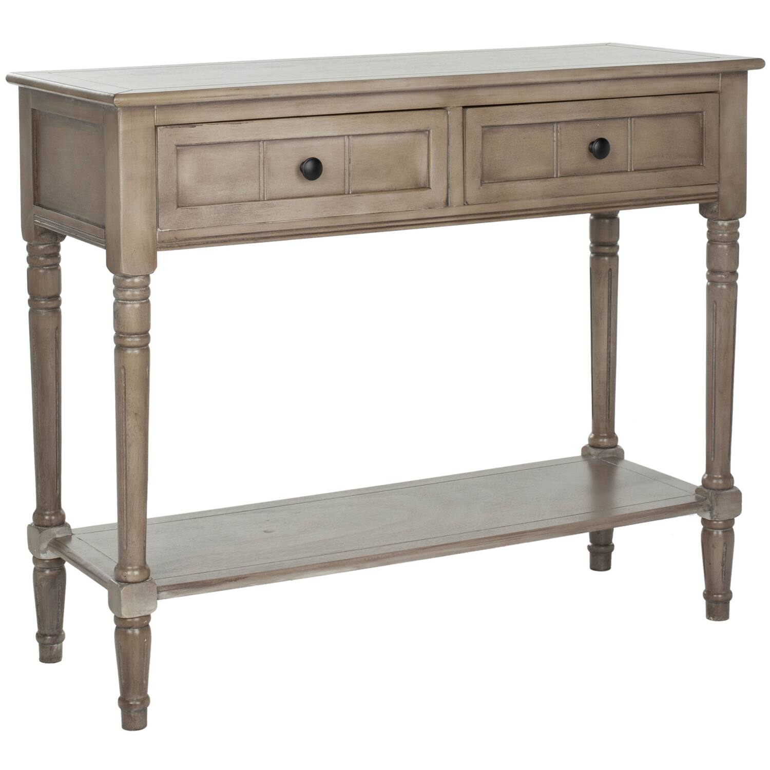 Left. SlickBlue - Traditional Console Accent Table for Entryway or Living Room - Distressed Cream.