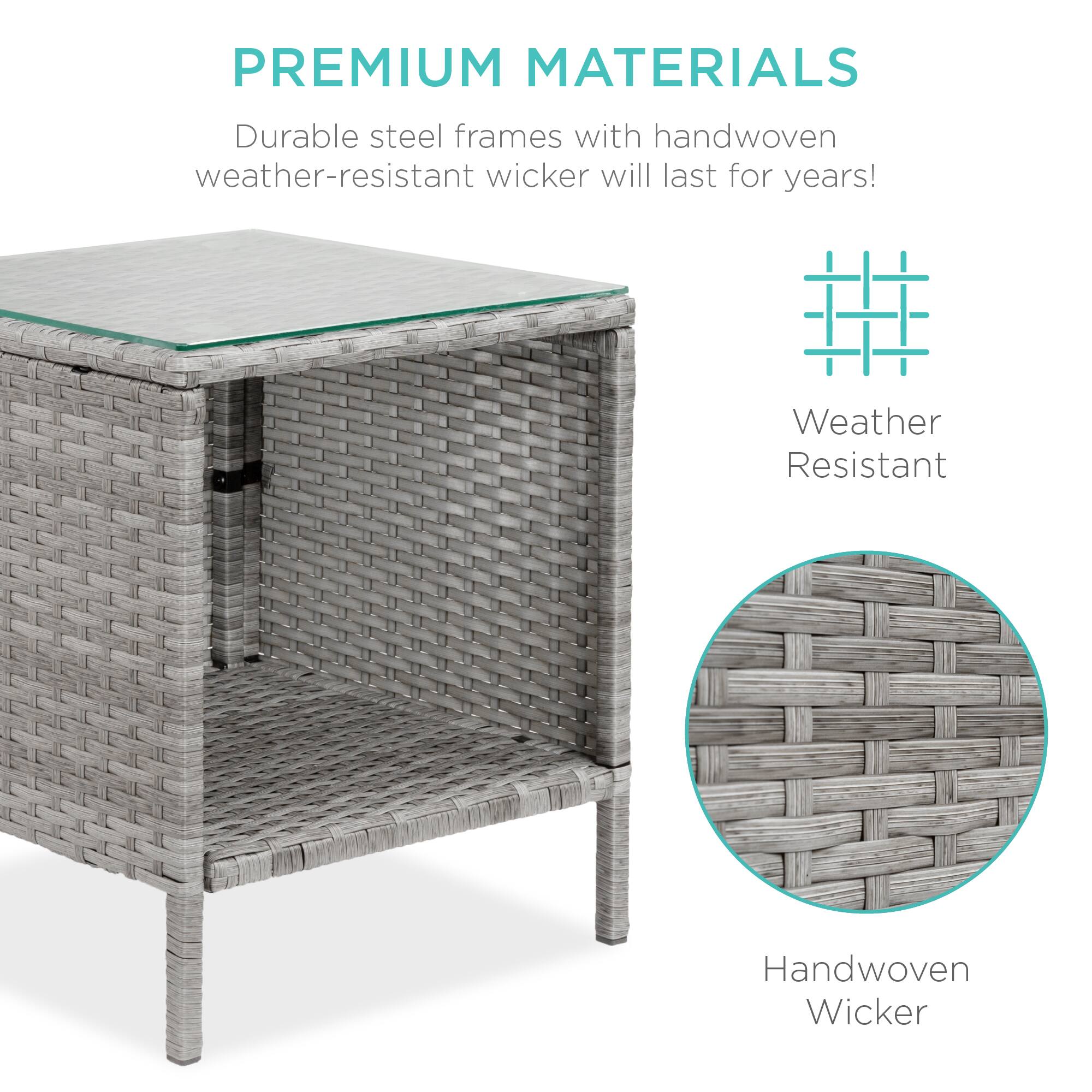 **PREMIUM MATERIALS**

Durable steel frames with handwoven weather-resistant wicker will last for years!

- Weather Resistant
- Handwoven Wicker