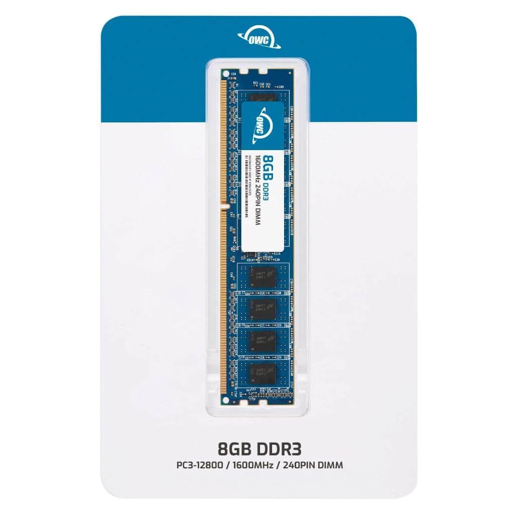 OWC 8GB DDR3 1600 PC3 12800 CL11 2Rx8 240 pin 1.5V Non ECC UDIMM