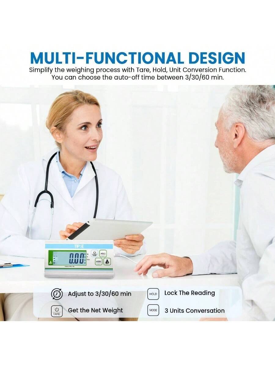**MULTI-FUNCTIONAL DESIGN**

Simplify the weighing process with Tare, Hold, Unit Conversion Function.  
You can choose the auto-off time between 3/30/60 min.

- Adjust to 3/30/60 min
- Get the Net Weight
- Lock The Reading
- 3 Units Conversion