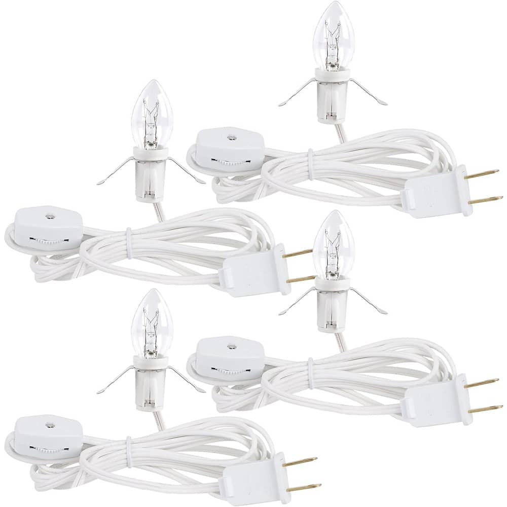 Schertz - 4-Pack Accessory Cords – 6ft Clear Bulbs, On/Off Switch, UL Listed