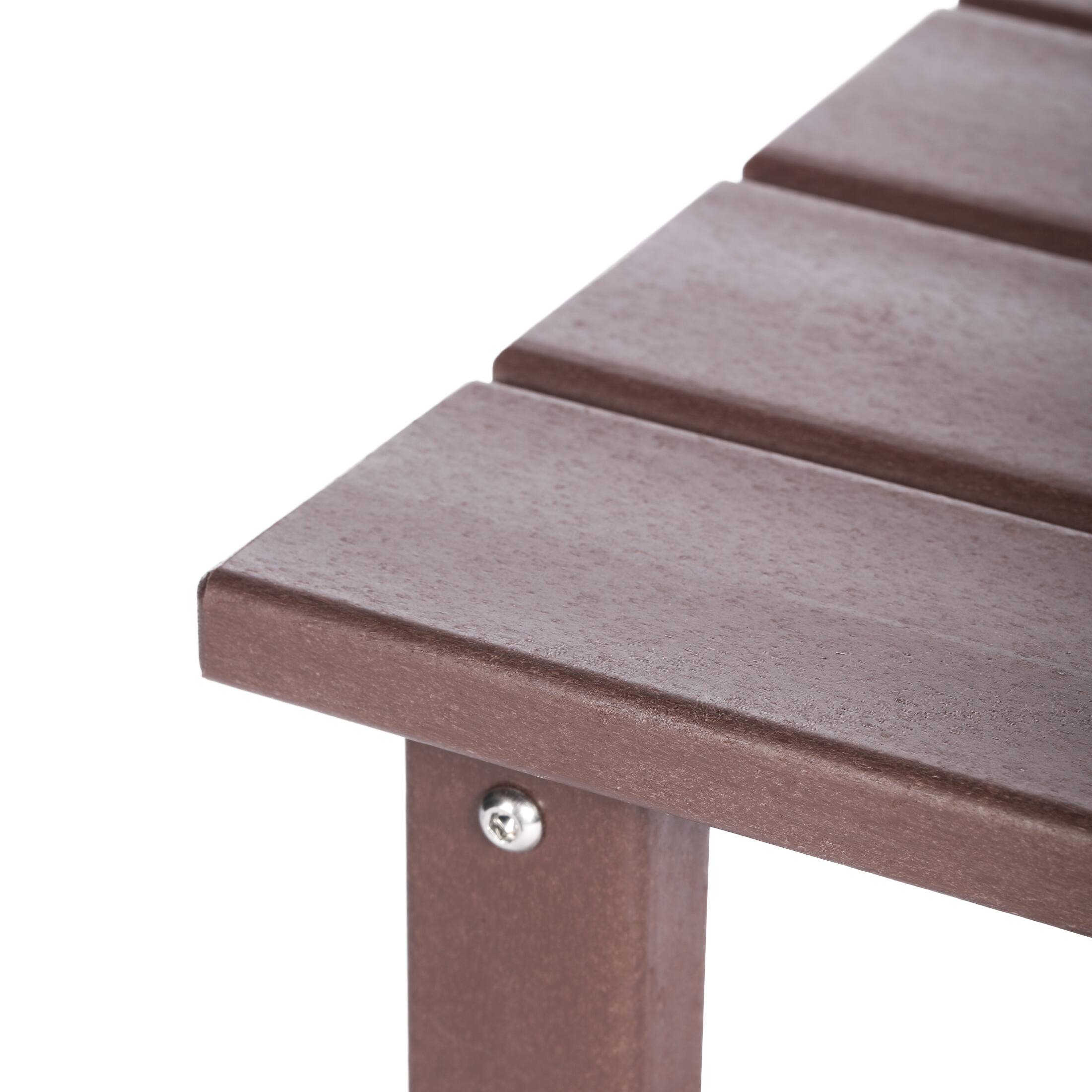 Alt View 3. WestinTrends - WestinTrends Malibu Kids Outdoor Patio Furniture HDPE Adirondack Square Side Table - Dark Brown.