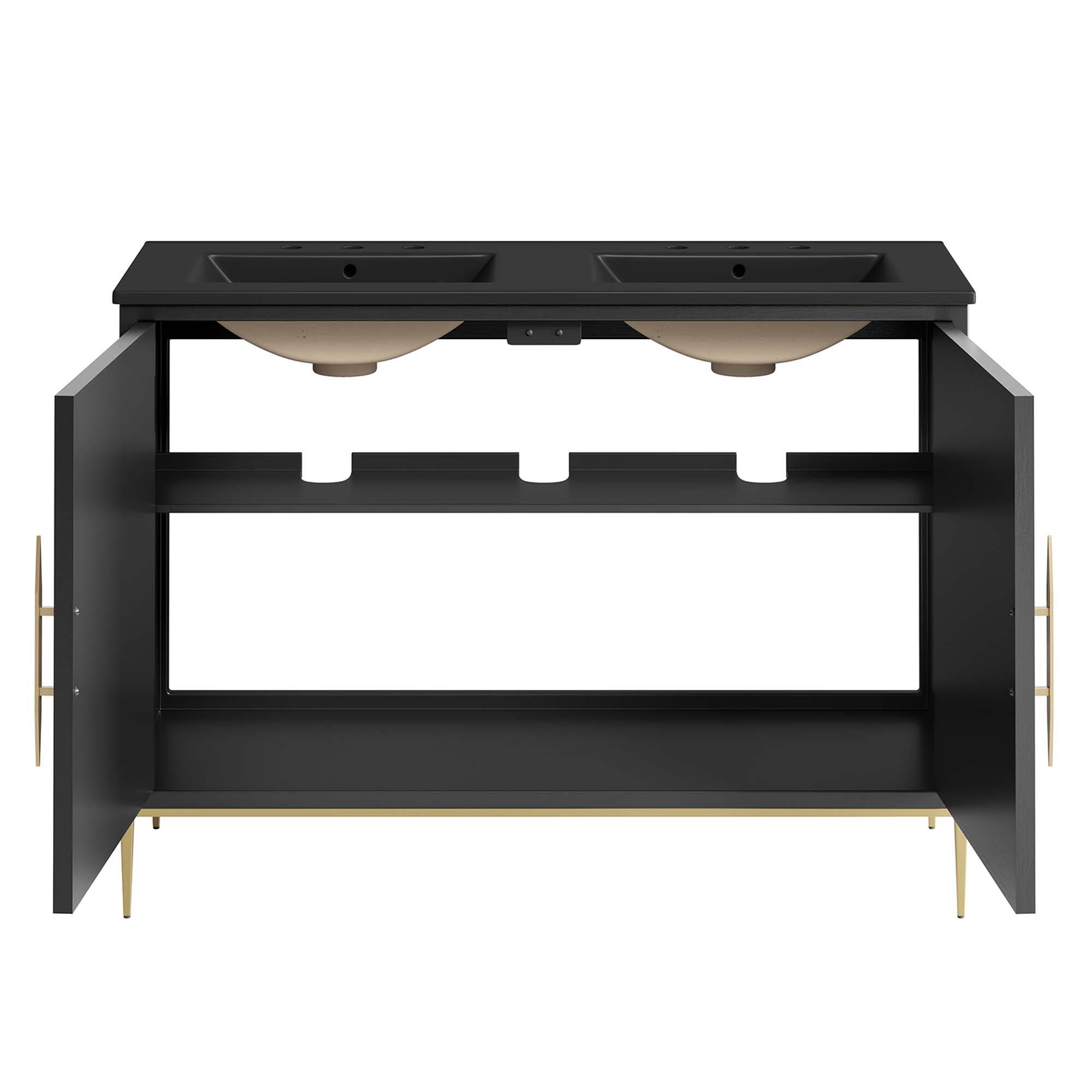 Alt View 6. Modway - Awaken Bathroom Vanity Basin Included by Modway - Black Black.