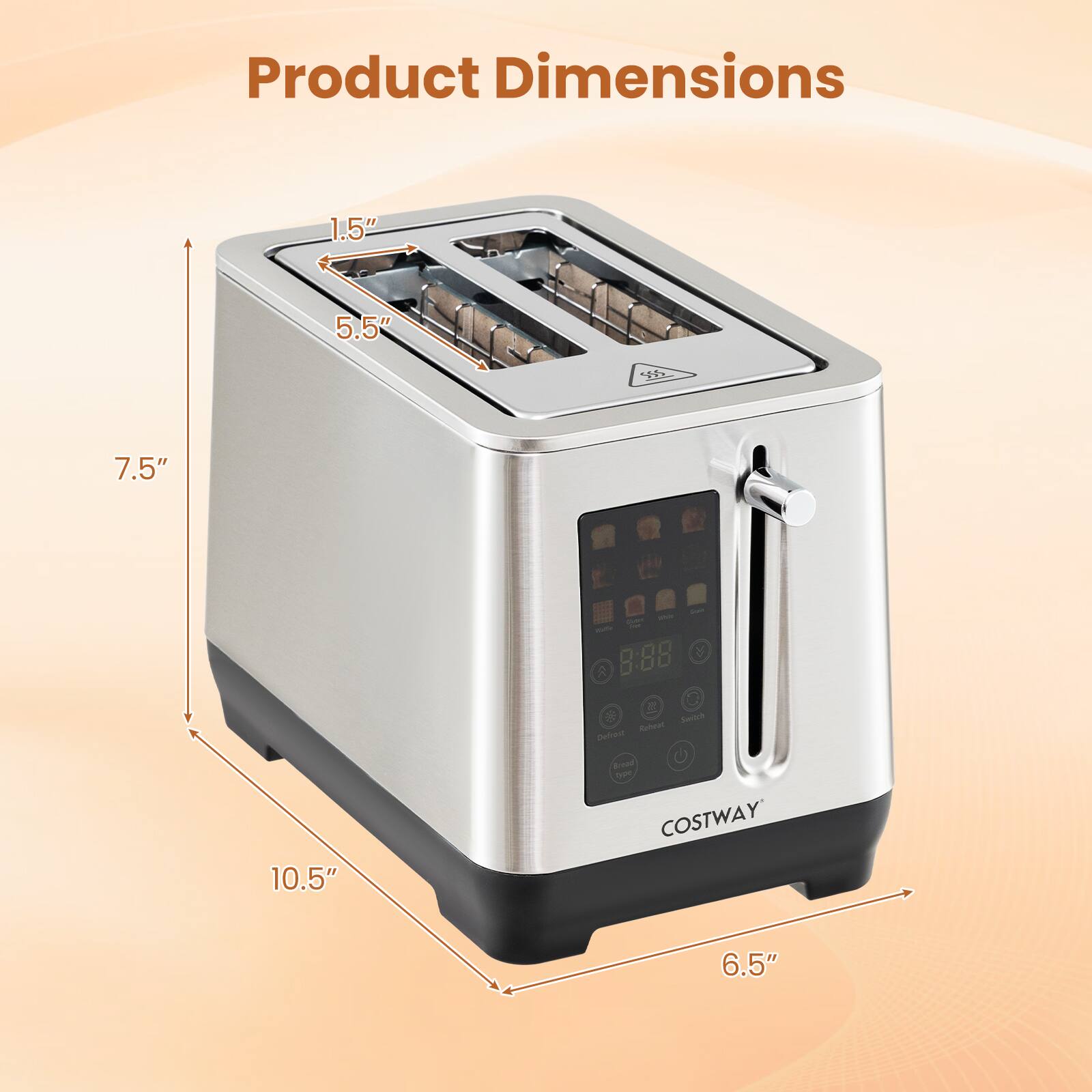 Product Dimensions
1.5"
5.5"
7.5"
10.5"
6.5"