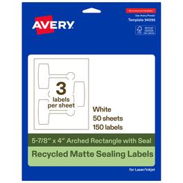 Avery - Avery® Sealing Labels, 5-7/8" x 4", Recycled Matte 150 Total - White