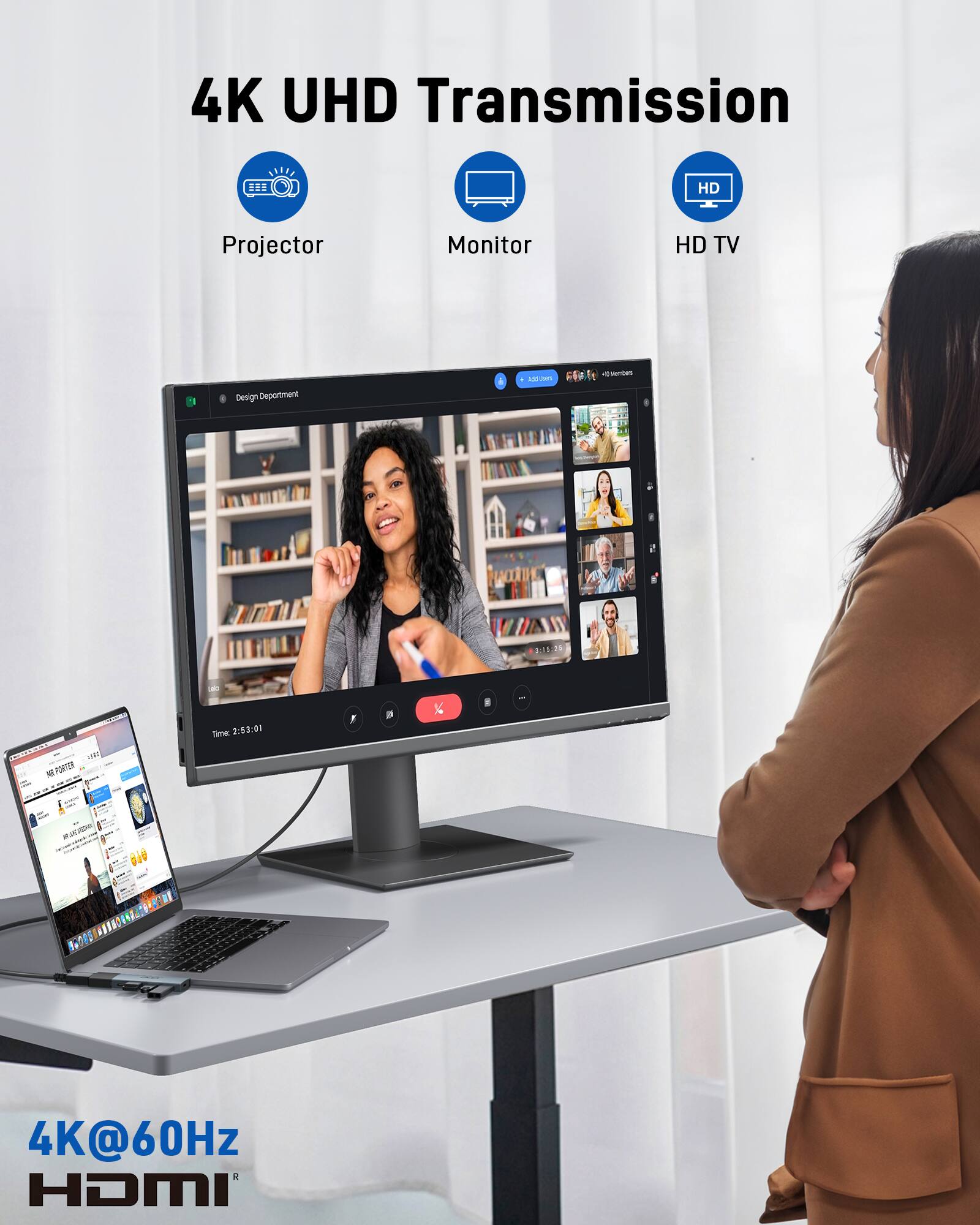 4K UHD Transmission  
Projector  
Monitor  
HD TV  

4K@60Hz HDMI