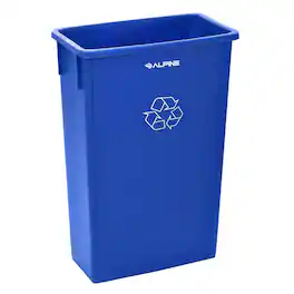 Alpine Industries - 23 Gallon Slim Indoor Recycling Bin or Trash Can - Blue