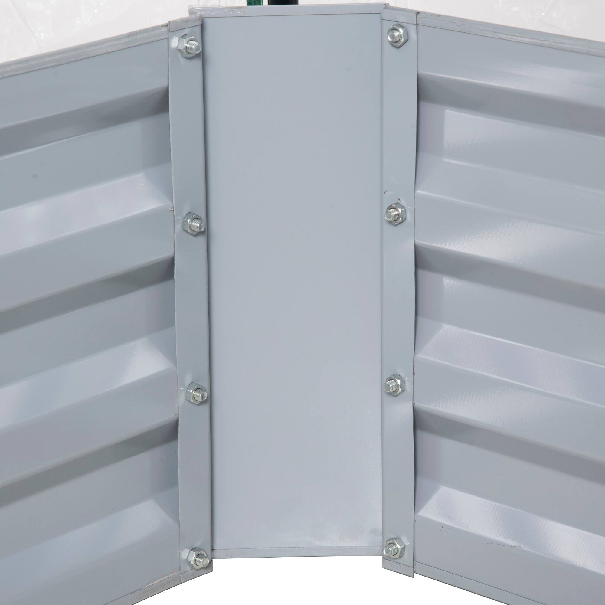 Alt View 4. Outsunny - Outsunny 4 x 3 x 3ft Raised Garden Bed with Mini Greenhouse, Galvanized Raised Garden Bed with Cover - Clear.