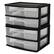 Front. Homz - Homz Plastic 2 Drawer Wide Storage Cart, Black Frame with Clear Drawer, 2 Pack - Black frame with clear drawers.