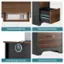 The text on the image is grouped and corrected as follows:

1. Flexible Keyboard Tray
2. Smooth Drawer Hinges
3. Cable Management Hole
4. Robust Wood Pedestal