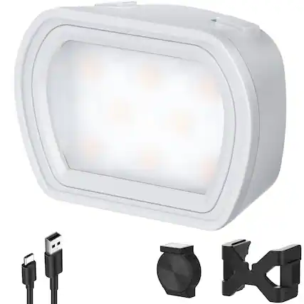 Front. Neewer - Magnetic Mini Fill Light for DJI Pocket 3, Rechargeable, Gray, M21.