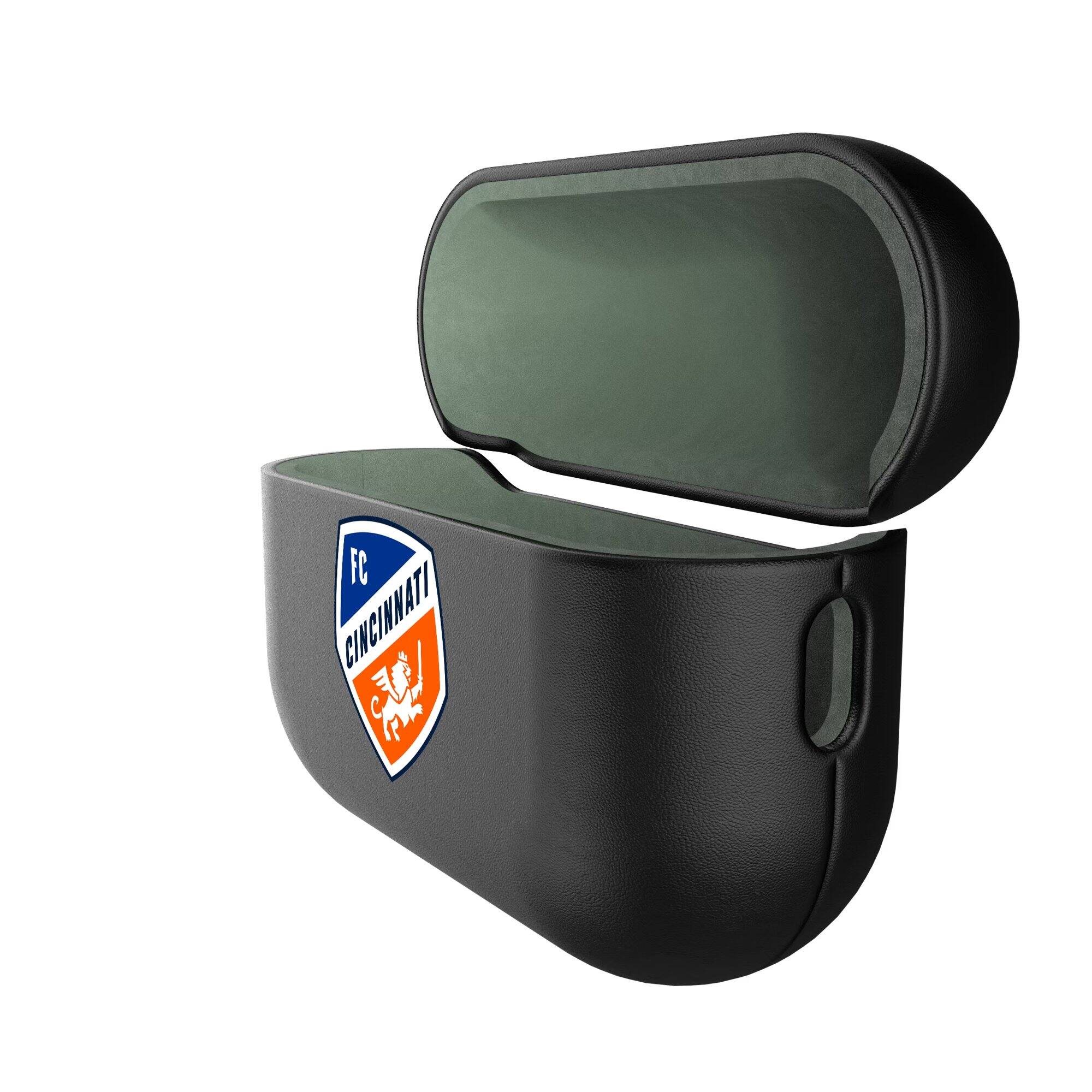 Alt View 1. Keyscaper - FC Cincinnati Black FC Cincinnati Insignia AirPods Case Cover - No Size - Black.