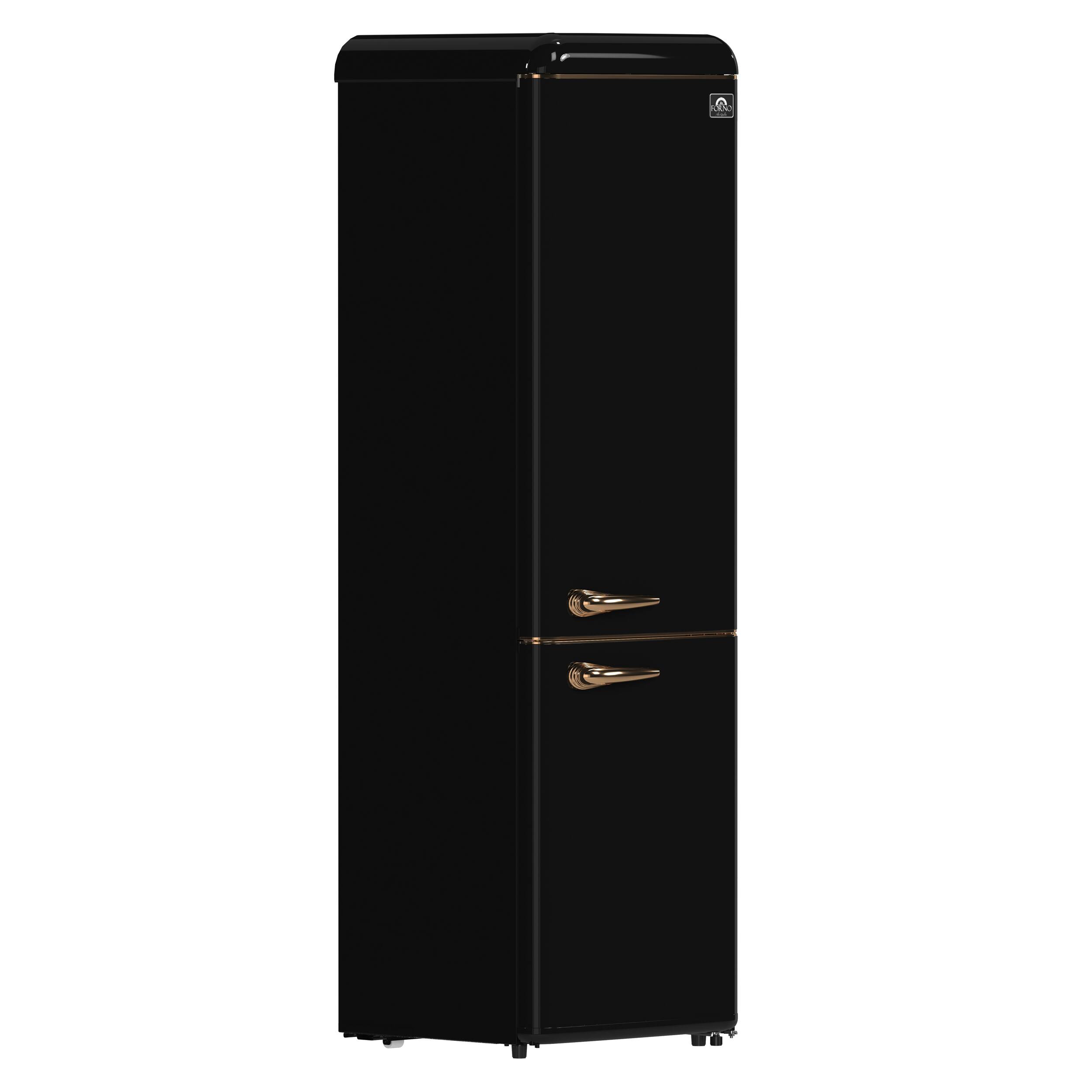 Angle. Forno Appliances - Storico 9 Cu. Ft. Retro Compact Refrigerator with Bottom-Freezer - Black.
