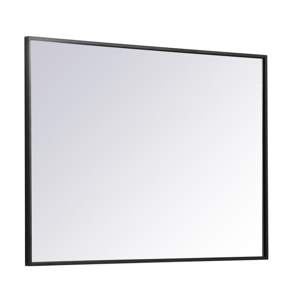 Left. Elegant Decor - Metal frame rectangle mirror 27 inch in Black - Black.
