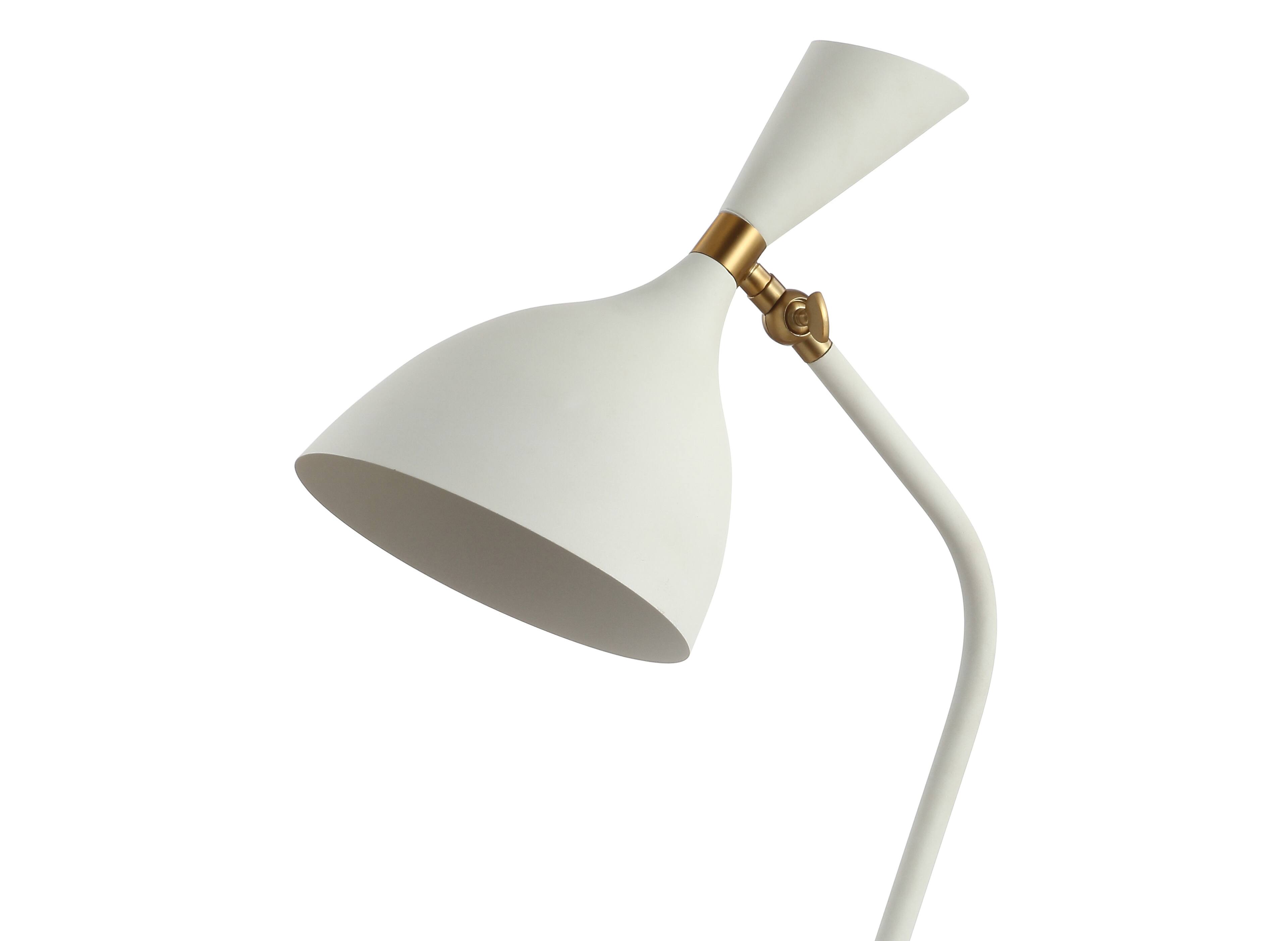 Alt View 6. Jonathan Y - Albert 21.5" Iron Retro Mid-Century LED Table Lamp, White/Gold - White/Brass Gold.