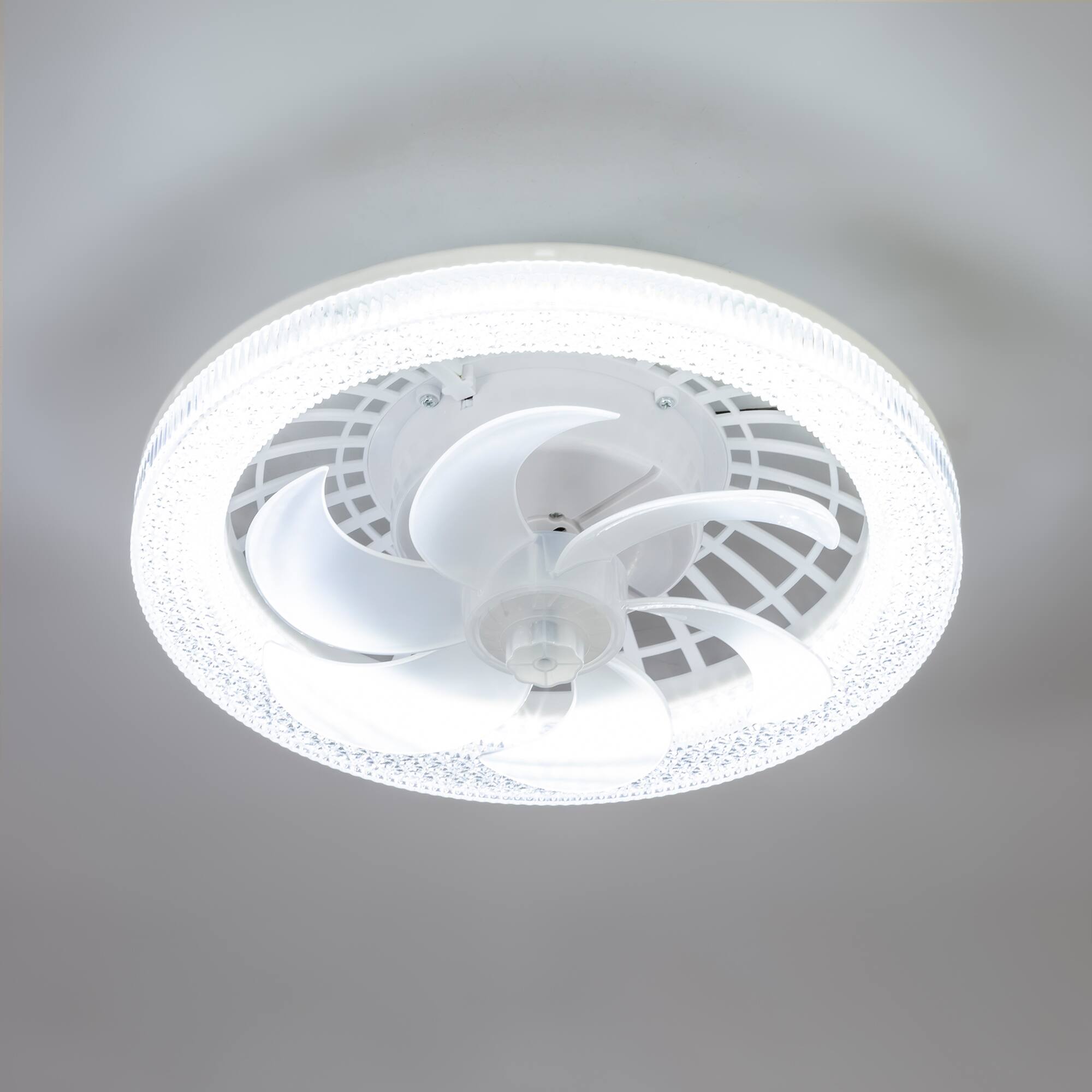 Alt View 7. Breezary - Breezary 13-Inch Multi-Directional Ceiling Fan, 3-Color Light, 7 ABS Blades, DC Motor, 6-Speed Remote & Memory Function - Matte White.