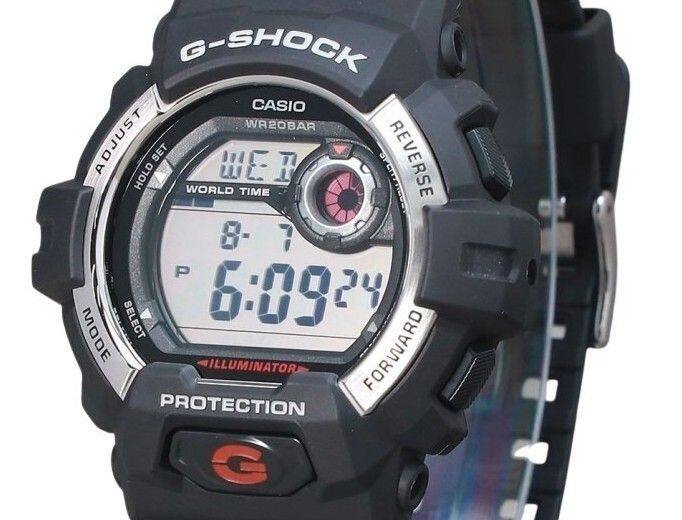 G-SHOCK CASIO WR20BAR ADJUST SET WED REVERSE HOLD WORLD SPLIT/TIME 8-7 P SELECT 6:0924 MODE FORWARD ILLUMINATOR PROTECTION