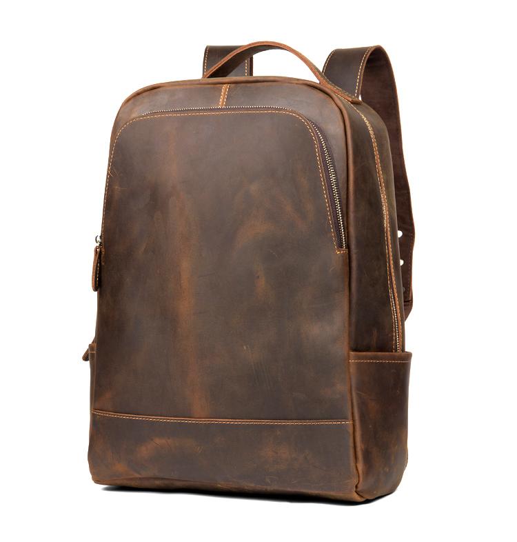 Alt View 9. Steel Horse Leather - The Vernon Minimalist Leather Backpack - Brown.