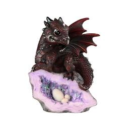 FC Design - 5"H Medieval Volcano Dragon with Eggs Figurine Statue Computer Desk Tabletop Medieval Gaming Home Decor Gift - Multi-Color
