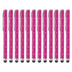 Front. Unique Bargains - Stylus Pens for Touch Screens, 12pcs High Precision Universal Bling Metal Capacitive Pen for Touch Screen Devices Phone - Rose Red.